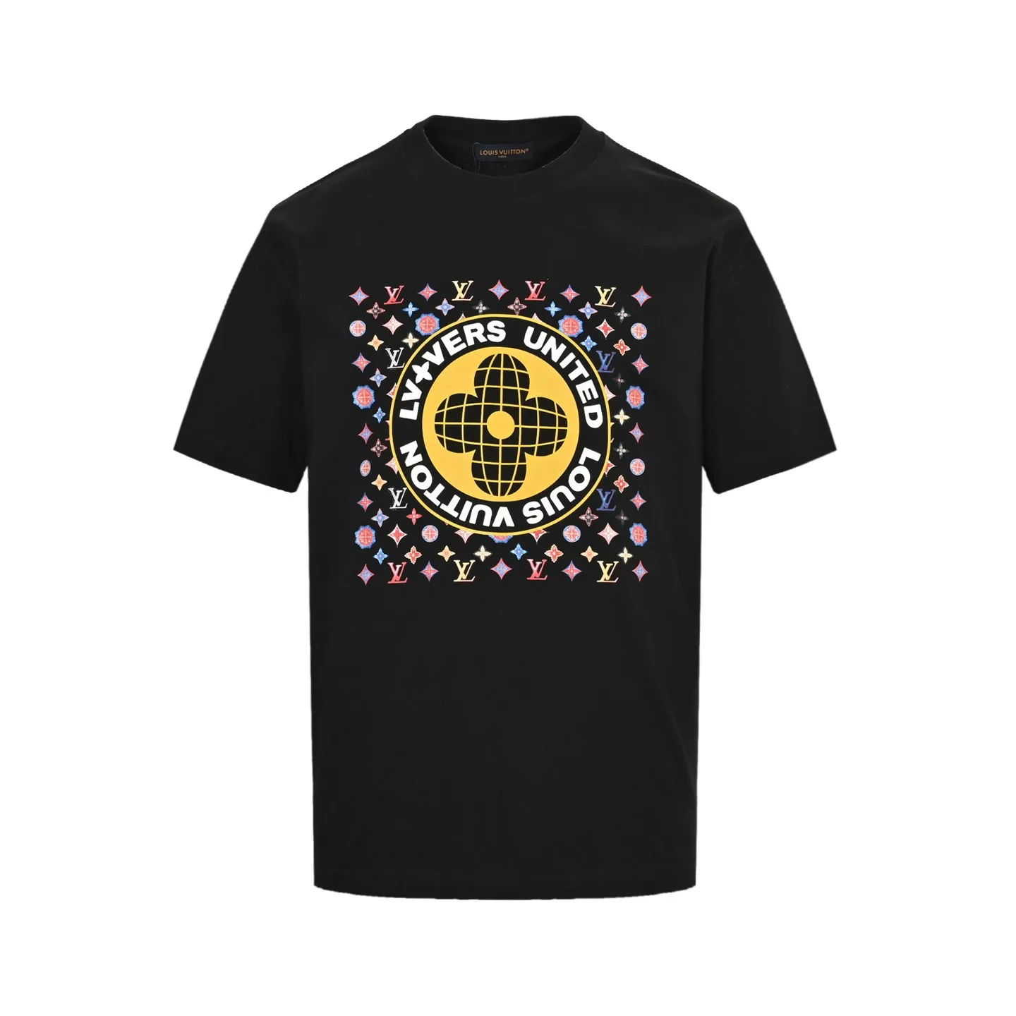 Louis Vuitton/Louis Vuitton 25ss printed logo laminated letter short sleeves